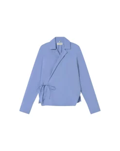 Blusa azul cruzada Lenie