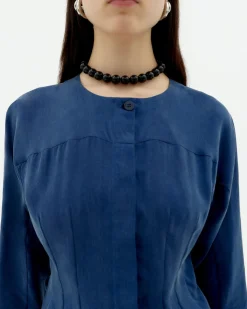 Blusa azul Cupro Briana
