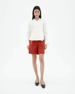 Blusa blanca cruzada Lenie