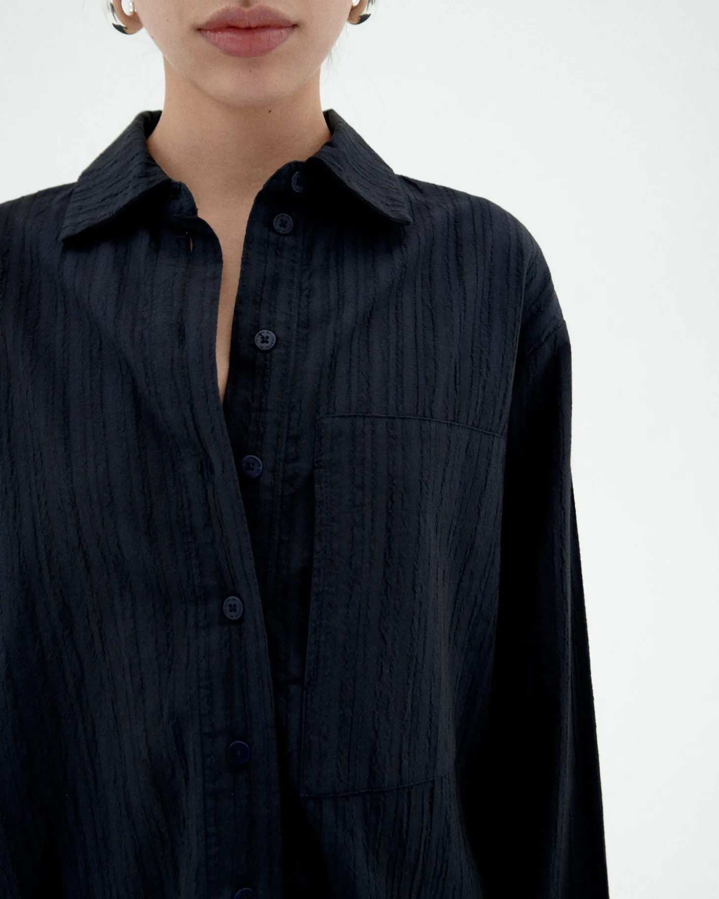 Blusa texturizada navy Marcelle