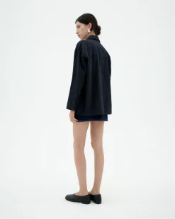 Blusa texturizada navy Marcelle