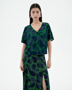 Blusa verde Ecovero leaf Libelula