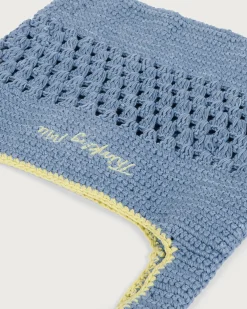 Bolso azul crochet tejido a mano