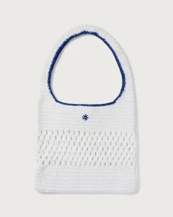 Bolso blanco crochet tejido a mano