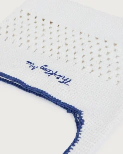Bolso blanco crochet tejido a mano