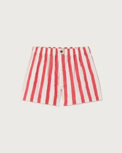 Boxer seersucker rayas rojas
