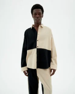 Camisa patched negro y blanco Haru