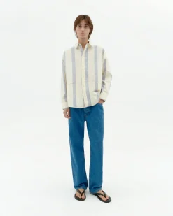 Camisa popelin rayas azules Jim
