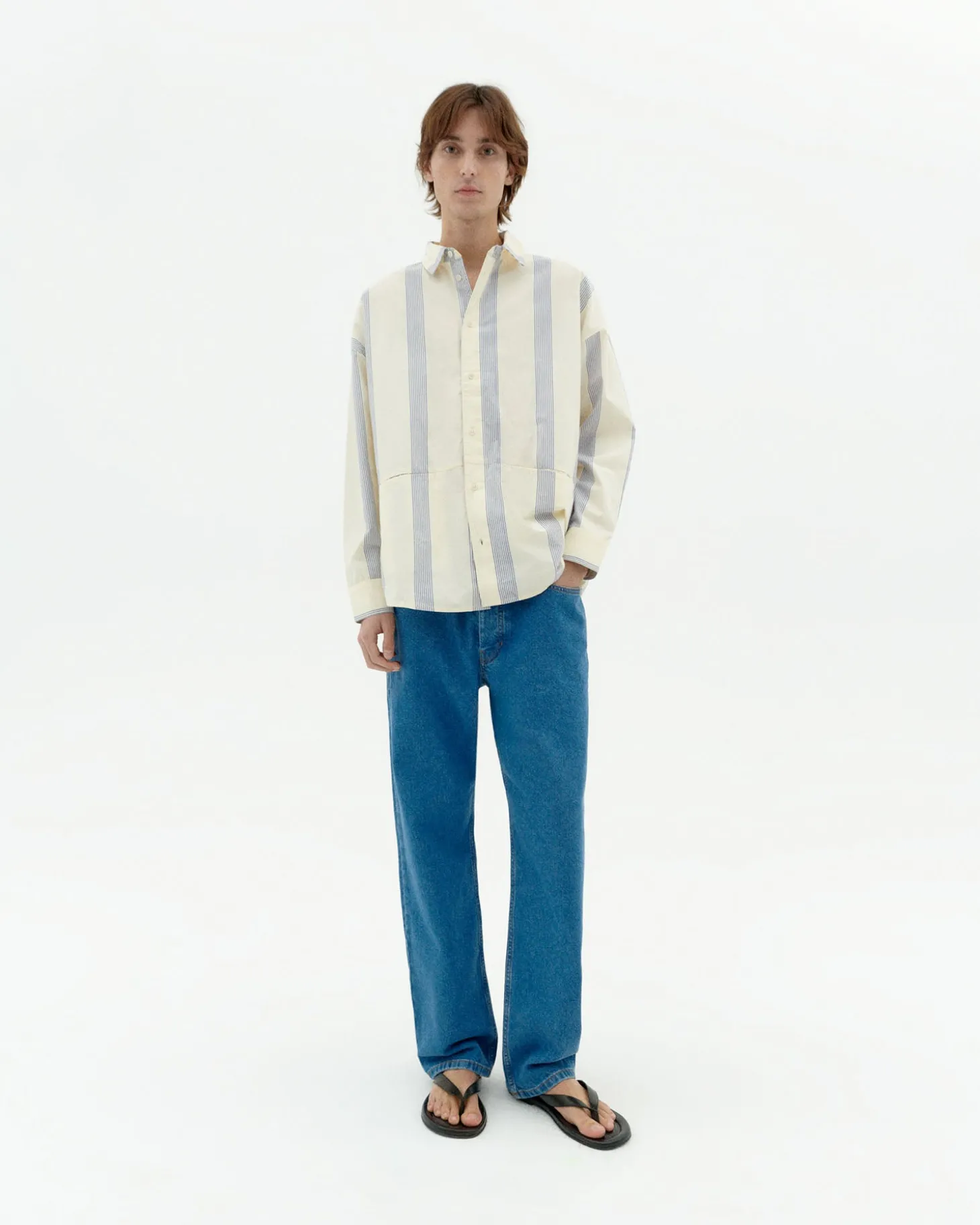 Camisa popelin rayas azules Jim
