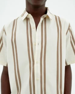 Camisa popelin rayas marrones Tom
