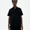 Camisa seersucker negra Tom
