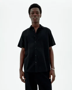 Camisa seersucker negra Tom
