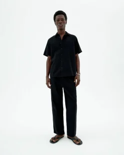 Camisa seersucker negra Tom
