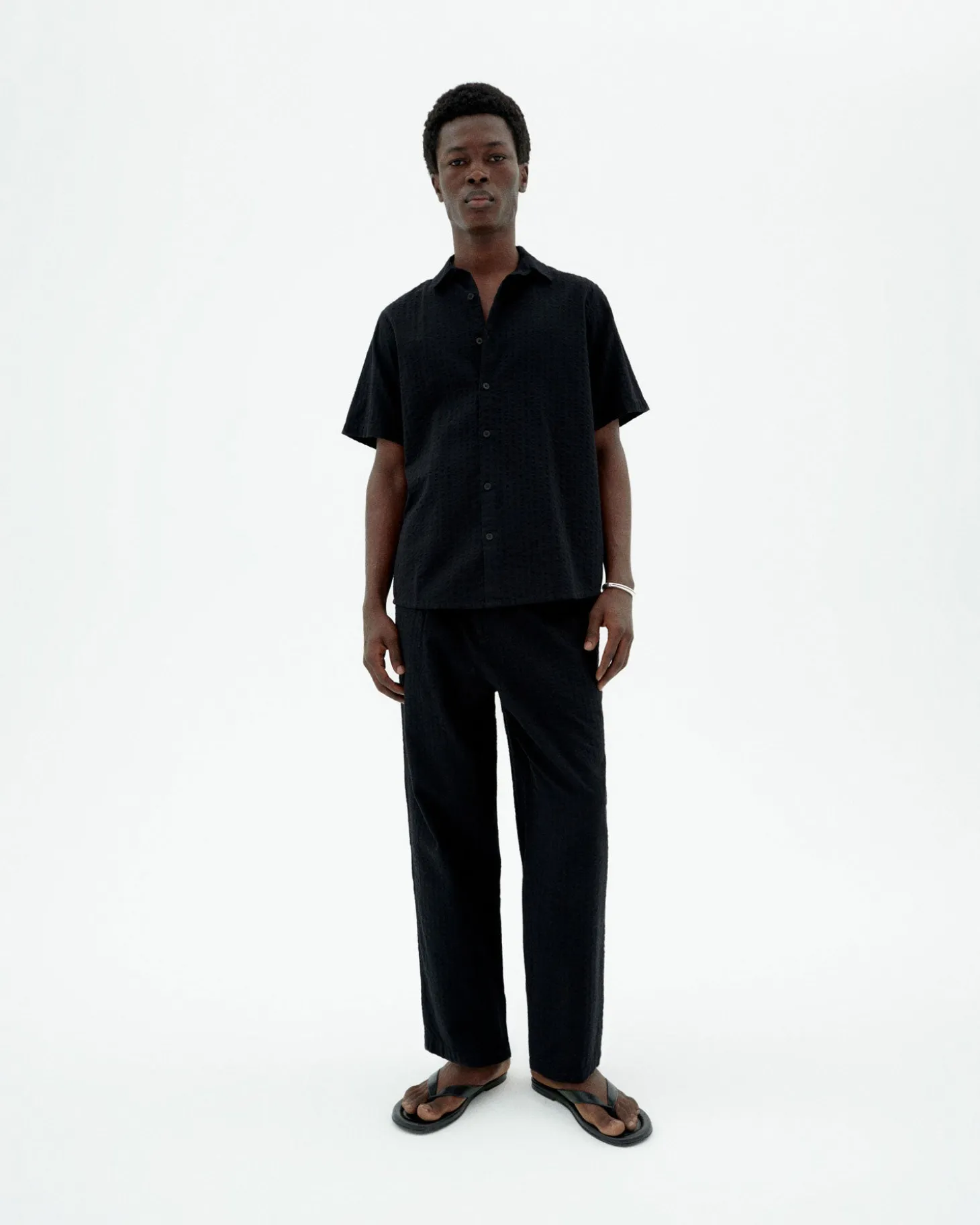 Camisa seersucker negra Tom