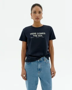 Camiseta azul here comes the sol Ida