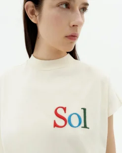 Camiseta blanca bordada sol type Volta