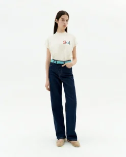 Camiseta blanca bordada sol type Volta