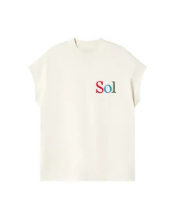 Camiseta blanca bordada sol type Volta
