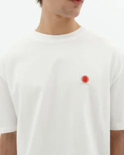 Camiseta blanca sol espalda rojo Aaron