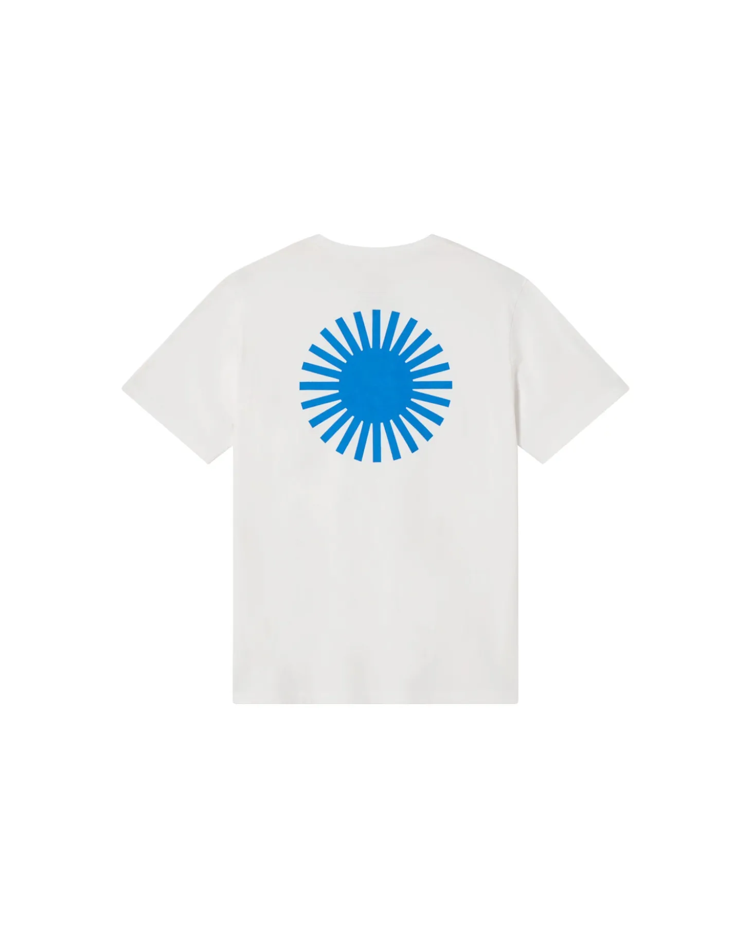 Camiseta blanca sol espalda azul