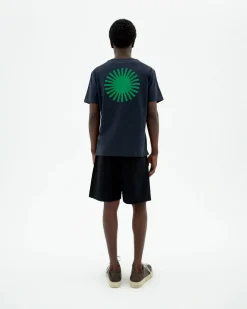 Camiseta navy sol espalda verde