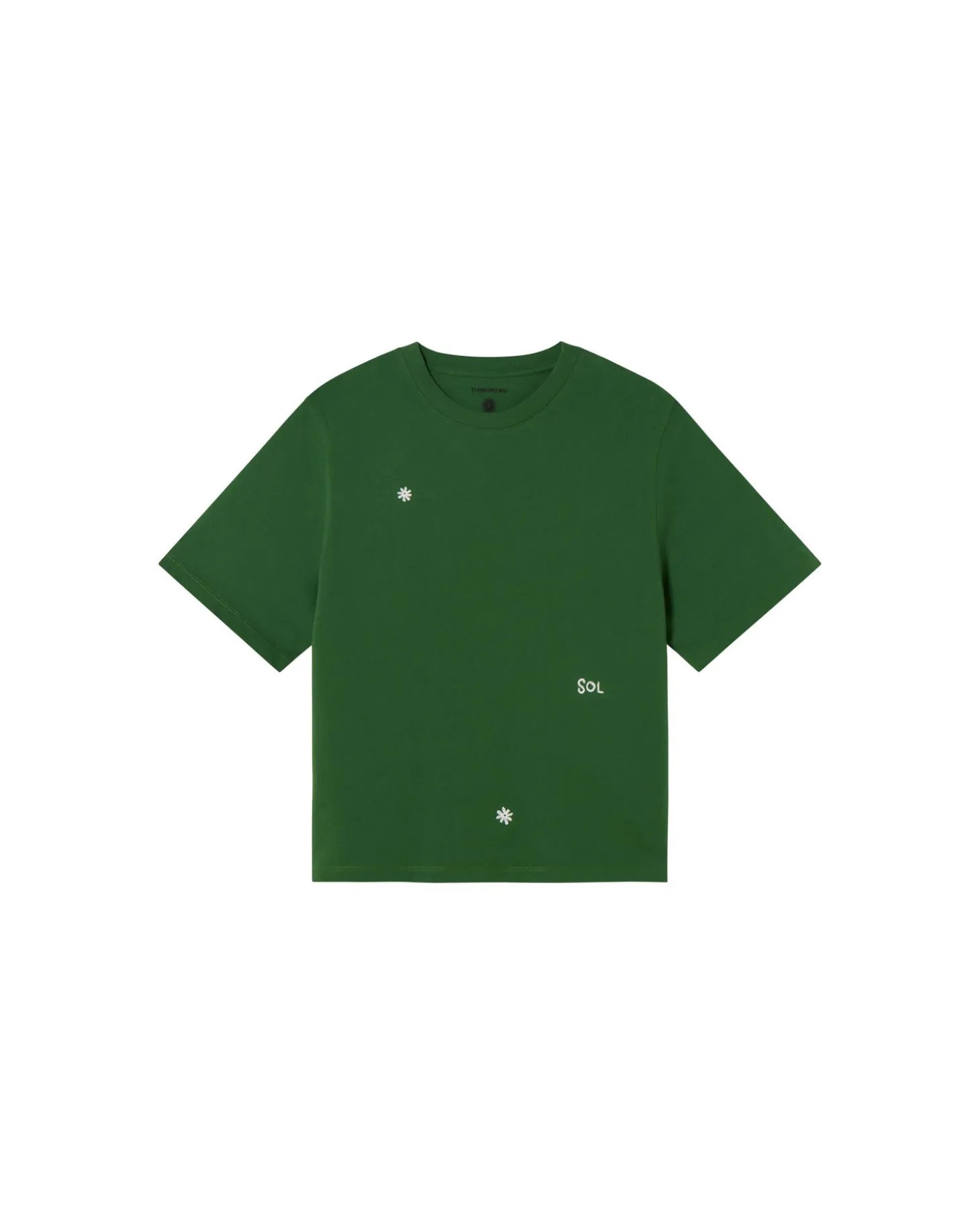 Camiseta verde bordada a mano Lucia