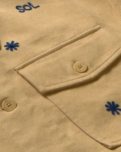 Chaqueta camel bordada a mano Frans