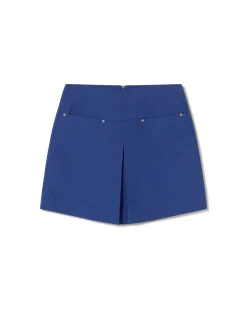 Falda mini azul pliegues Mabel