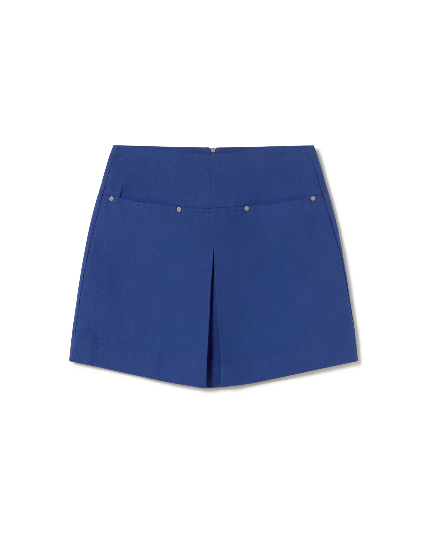 Falda mini azul pliegues Mabel