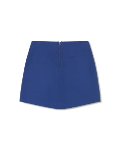 Falda mini azul pliegues Mabel