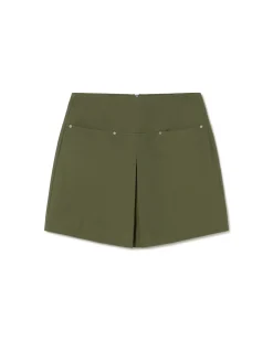 Falda mini verde pliegues Mabel