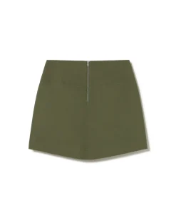 Falda mini verde pliegues Mabel