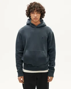Hoodie grafito sol espalda azul Simon