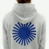 Hoodie gris sol espalda azul Simon
