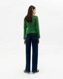 Jeans tiro alto dark navy Theresa