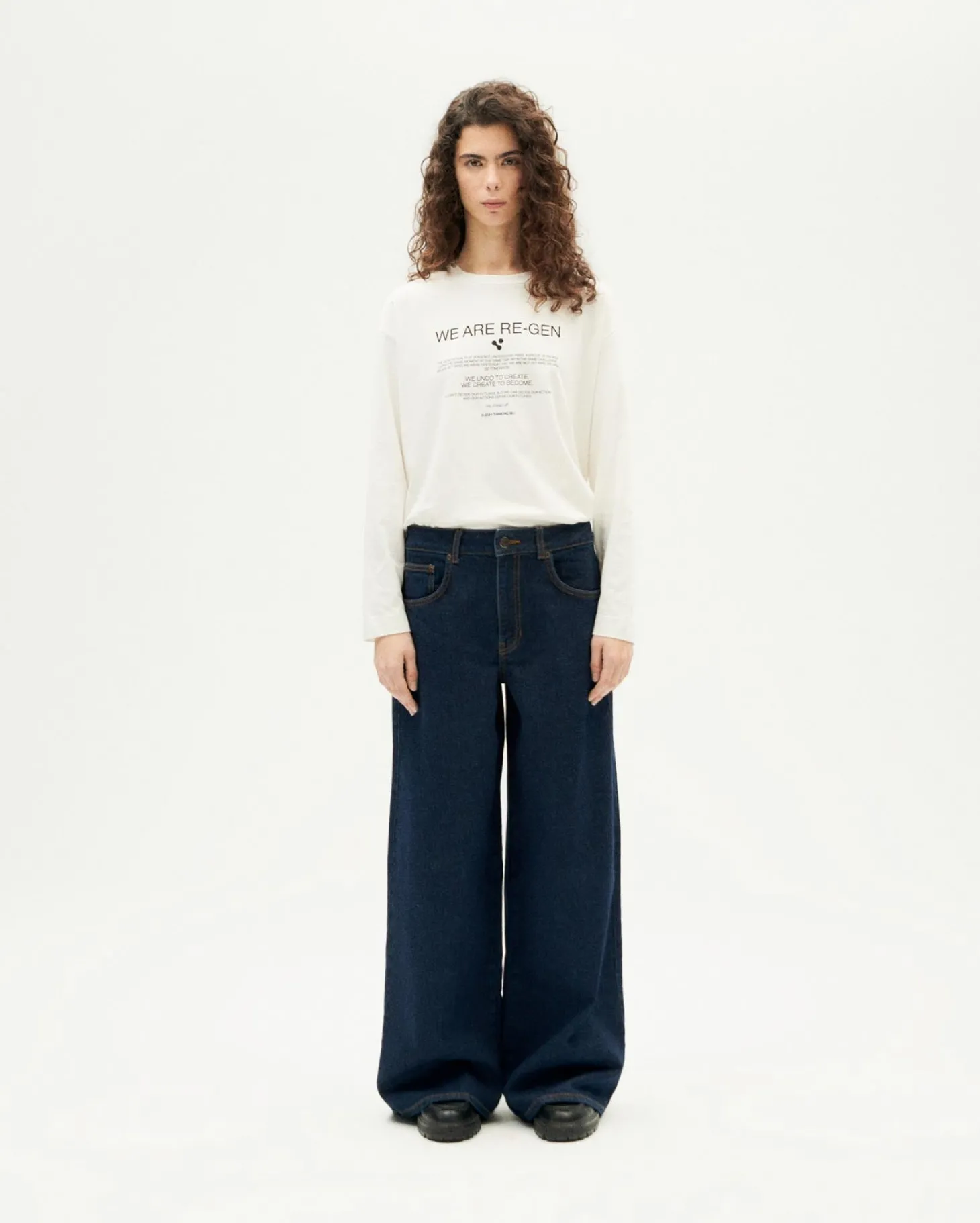 Jeans wide leg dark navy Hedda