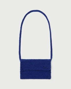 Mini bolso azul crochet tejido a mano
