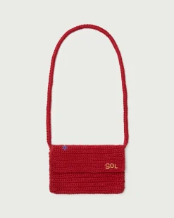 Mini bolso rojo crochet tejido a mano