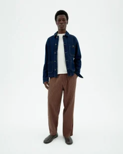 Pantalón loose marrón rayas Luc