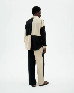 Pantalón loose patched blanco y negro Luc