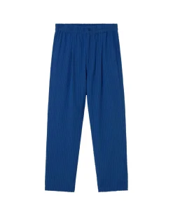 Pantalón loose seersucker azul Luc