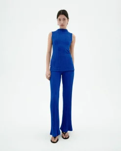 Pantalón punto comfy Ecovero azul Naia