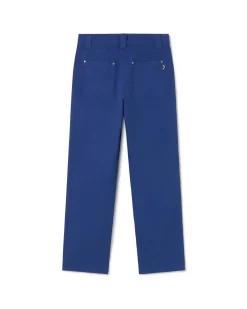 Pantalón recto azul Perle