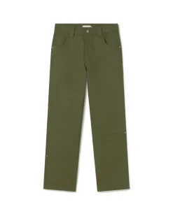 Pantalón recto verde Perle