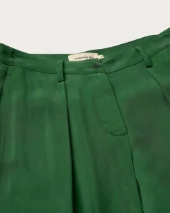 Pantalón relaxed pinza verde Cupro Cirila