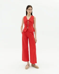 Pantalón tiro alto rojo Karina