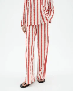 Pantalón wide leg seersucker rayas Manolita