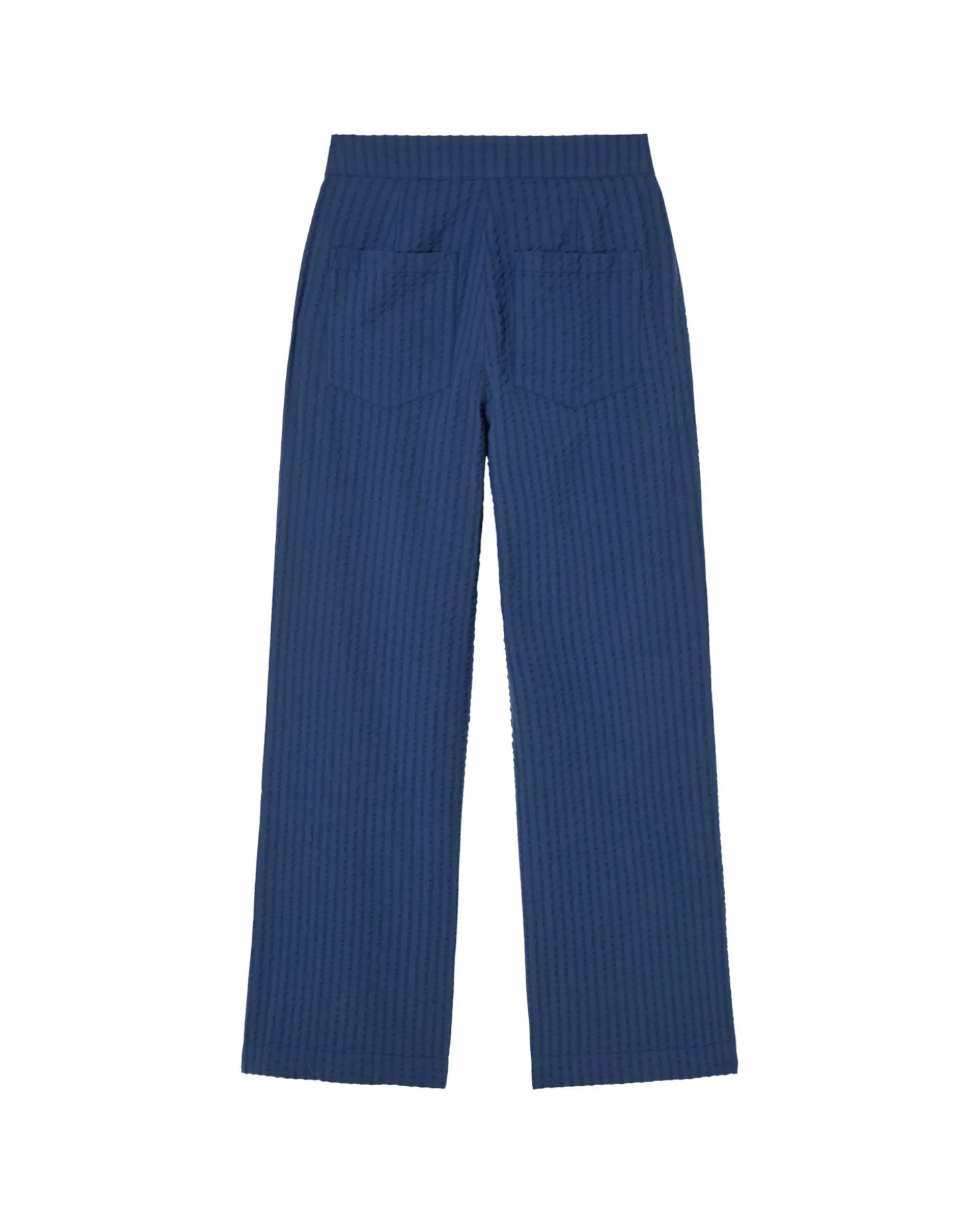 Pantalón wide leg seersucker azul Manolita