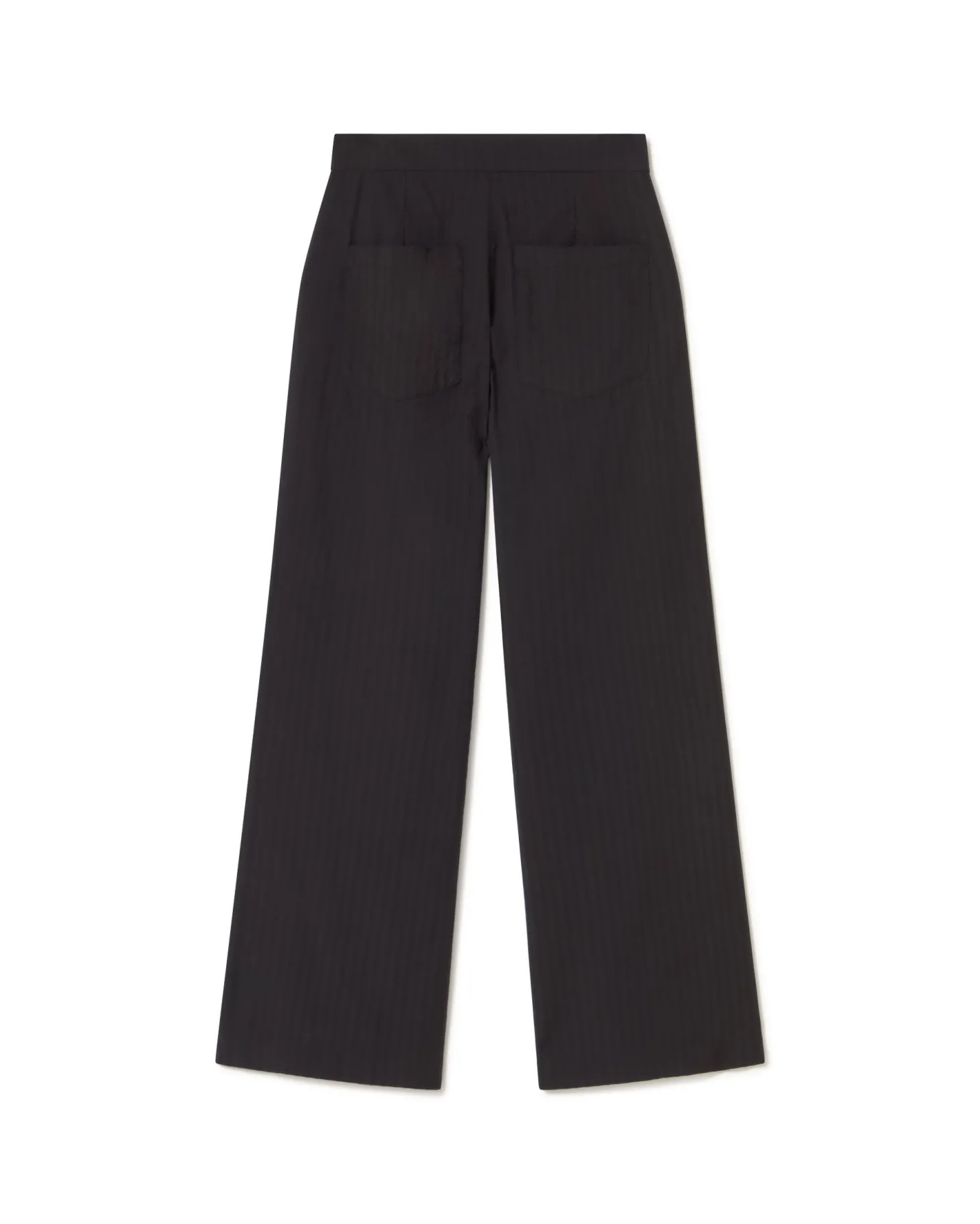 Pantalón wide leg seersucker negro Manolita