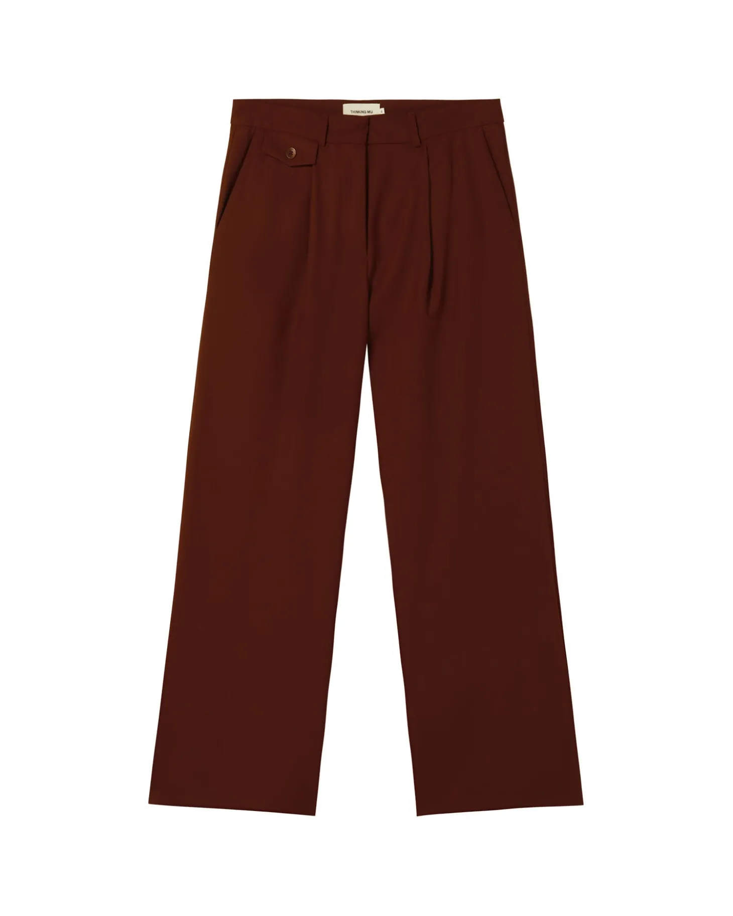 Pantalón wide leg tiro bajo marrón Pat